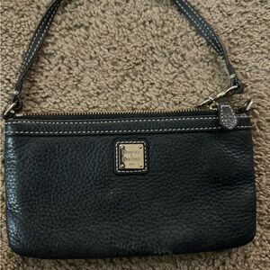 leather wristlet, blue, Dooney and Burke, final price!!